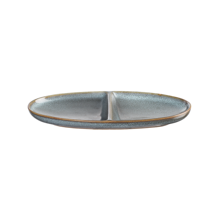 Aperitif Oval Plate 2 Sections 20x10cm Denim – Saisons