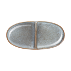 Aperitif Oval Plate 2 Sections 20x10cm Denim – Saisons