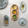 Aperitif Oval Plate 2 Sections 20x10cm Denim – Saisons