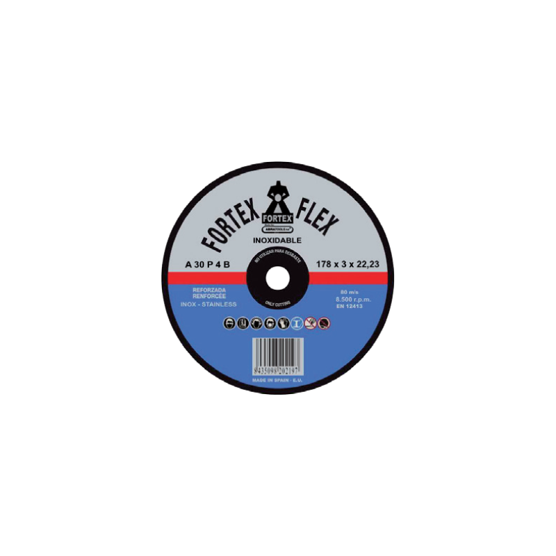 Disco de Corte Aço Inoxidável 125 x 3 x 22 mm FORTEX Disco de Corte Aço Inoxidável 125 x 3 x 22 mm FORTEX