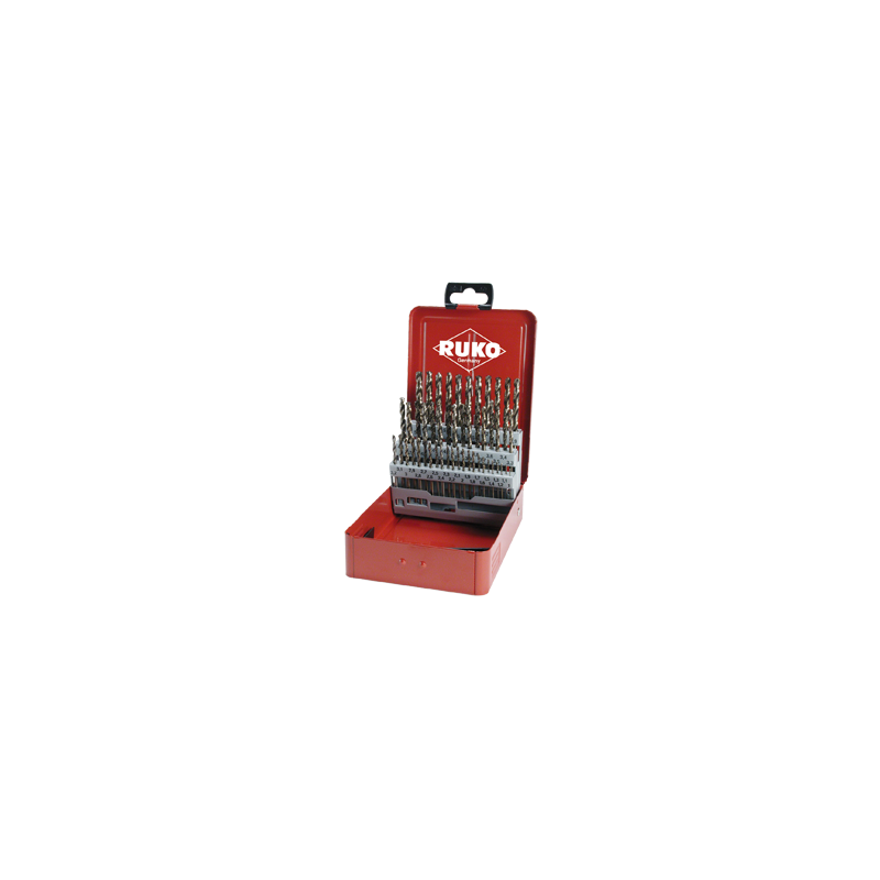 RUKO Set Of 50 Spiral Bits DIN 338 Tipo VA, HSSE-Co RUKO
