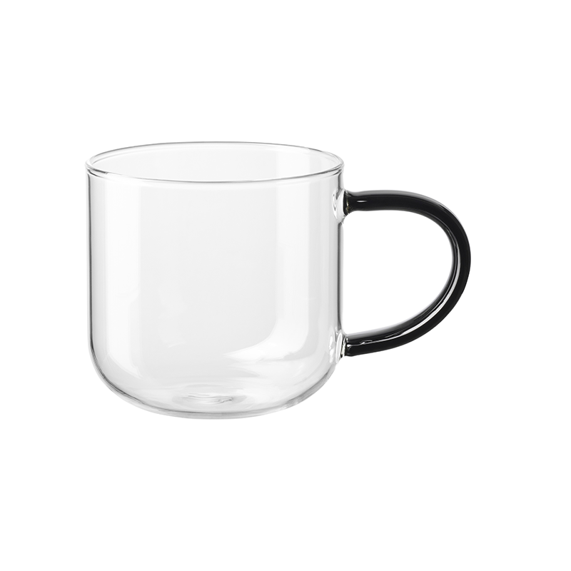 Caneca Vidro 400ml com Pega Preto - Coppa Glass