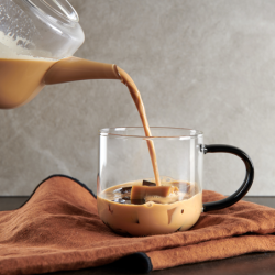 Caneca Vidro 400ml com Pega Preto - Coppa Glass
