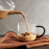 Caneca Vidro 400ml com Pega Preto - Coppa Glass