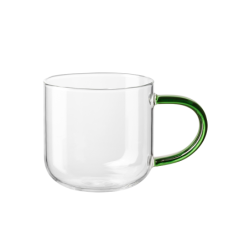 Caneca Vidro 400ml com Pega Verde - Coppa Glass