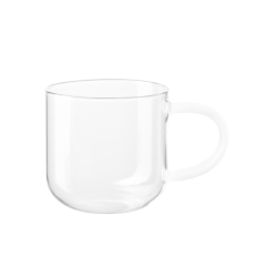 Caneca Vidro 400ml com Pega Branco - Coppa Glass