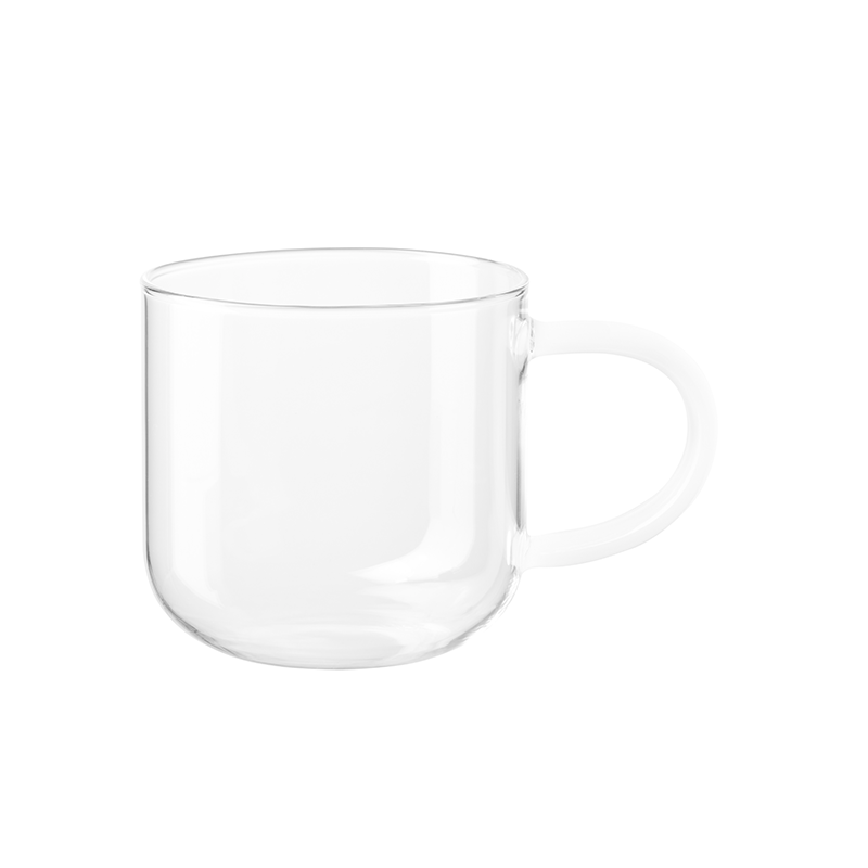 Caneca Vidro 400ml com Pega Branco - Coppa Glass