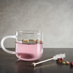Caneca Vidro 400ml com Pega Branco - Coppa Glass