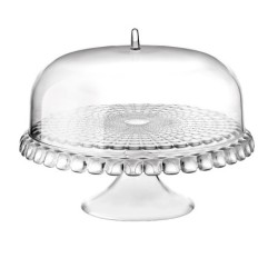 Prato para Bolo com Pé e Campânula Transparente Ø36cm - Tiffany