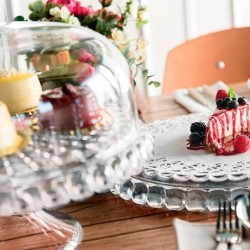 Cake Stand With Dome Clear Ø36cm - Tiffany