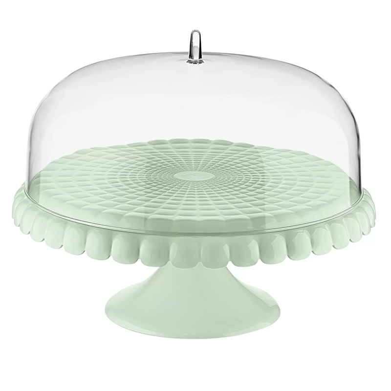Cake Stand with Dome Mauve Green - Tiffany