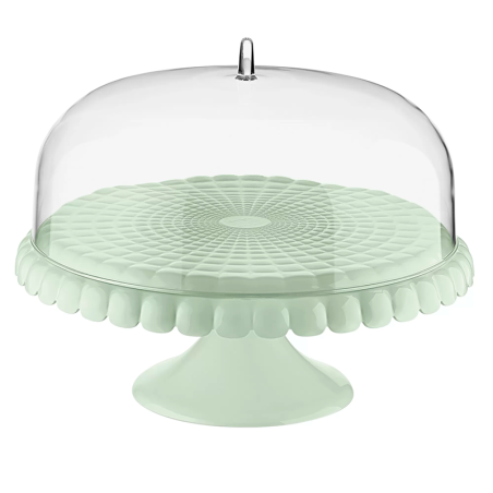 Prato para Bolos com Pé e Campânula Verde Malva - Tiffany