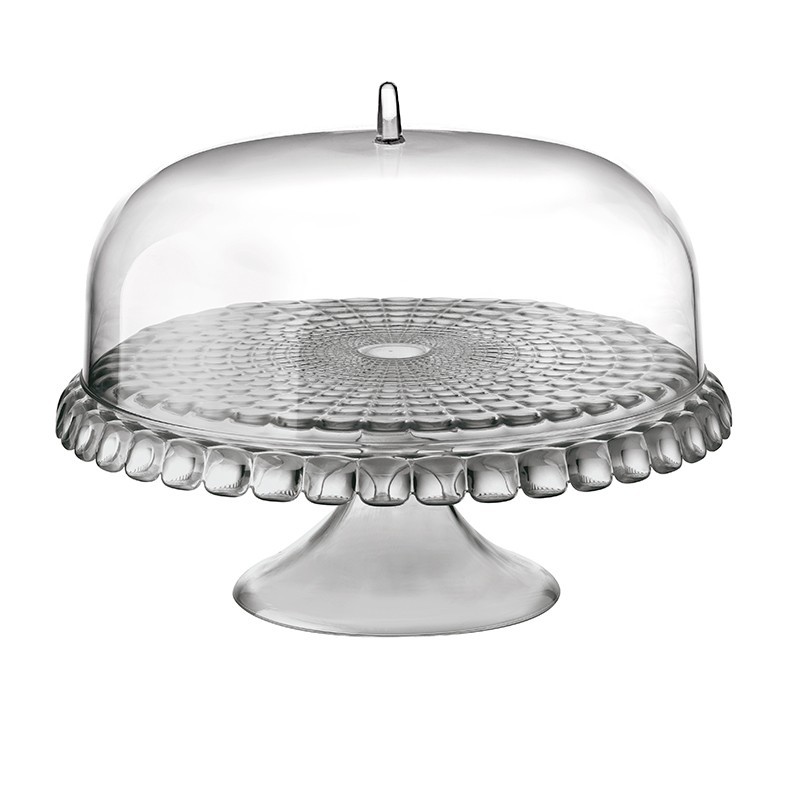 Prato para Bolo com Pé e Campânula Cinza Ø36cm - Tiffany