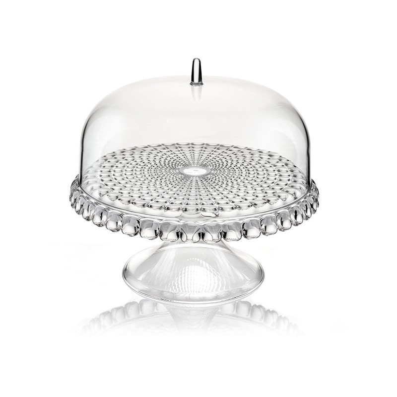 Prato para Bolo com Pé e Campânula Transparente Ø30cm - Tiffany