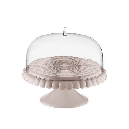 Small Cake Stand with Dome Taupe - Tiffany