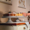 Small Cake Stand with Dome Taupe - Tiffany