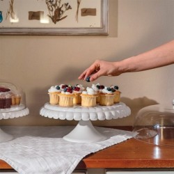 Cake Stand with Dome Milk White - Tiffany