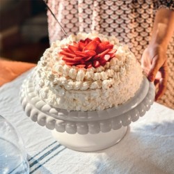 Prato Pequeno para Bolo com Campânula Branco Leite - Tiffany