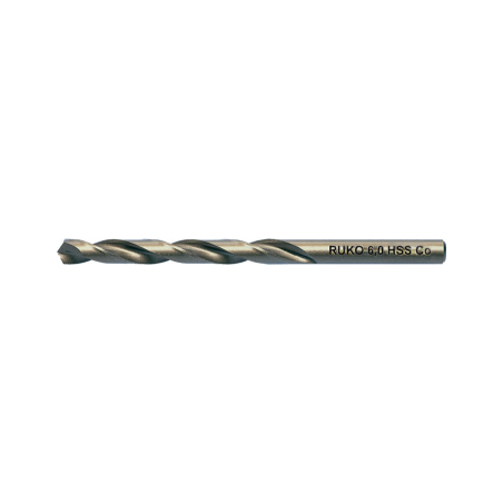 Broca Guía HSSE-Co 5, Rectificada Ø 6,35 x 102,0mm Y Con Split Point Según DIN 1412 C RUKO