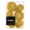 Set of 9 Golden Metal Balls - Deko