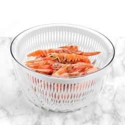 Salad Spinner with Lid Ø26cm White - Spin&Store