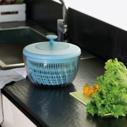 Salad Spinner with Lid Ø26cm Matt Blue - Spin&Store