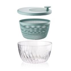 Salad Spinner with Lid Ø26cm Green - Spin&Store