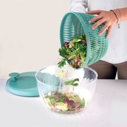 Salad Spinner with Lid Ø26cm Green - Spin&Store