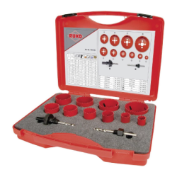Juegos De Coronas Perforadoras Bimetas HSS en Caja De Plástico RUKO