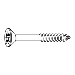 CHEMITOOL FASTENERS Chipboard Screw Countersunk Head POZIDRIV Partial Thread DIN 7505A 4X70/50 White Zinc plated