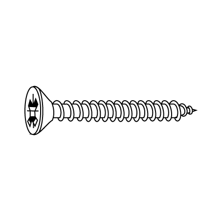 CHEMITOOL FASTENERS Chipboard Screw Countersunk Head POZIDRIV Full Thread DIN 7505A 4X16 Yellow Passivated