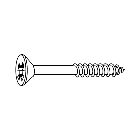 CHEMITOOL FASTENERS Chipboard Screw Countersunk Head POZIDRIV Partial Thread DIN 7505A 4,5X70/60 Yellow Passivated