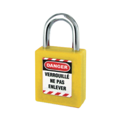 Cadeado ABS com Arco em Aço Amarelo 40x25x6mm THIRARD