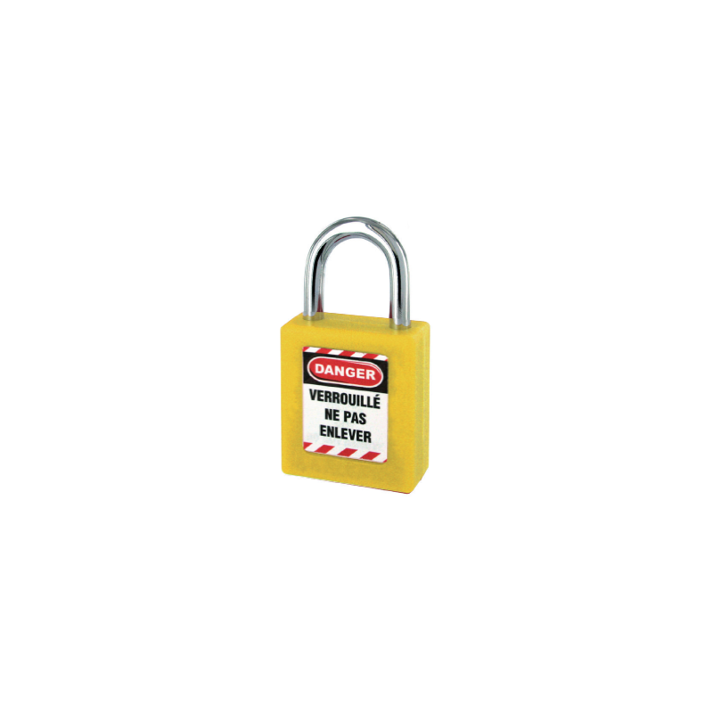 Cadeado ABS com Arco em Aço Amarelo 40x25x6mm THIRARD