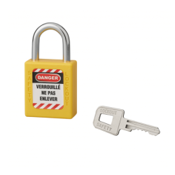 Cadeado ABS com Arco em Aço Amarelo 40x25x6mm THIRARD