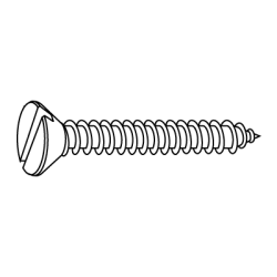 CHEMITOOL Slotted Countersunk Head Tapping Screw DIN 7972C 3,9x32 White Zinc Plated