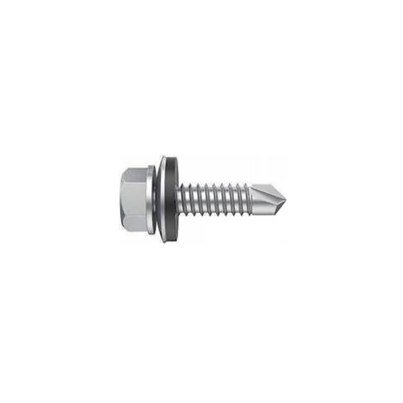 Tornillo Autotaladrante Cabeza Hexagonal y Arandela A25 DIN 7504K 5,5x32 Zincado Blanco CHEMITOOL FASTENERS Tornillo Autotaladrante Cabeza Hexagonal y Arandela A25 DIN 7504K 5,5x32 Zincado Blanco CHEMITOOL FASTENERS
