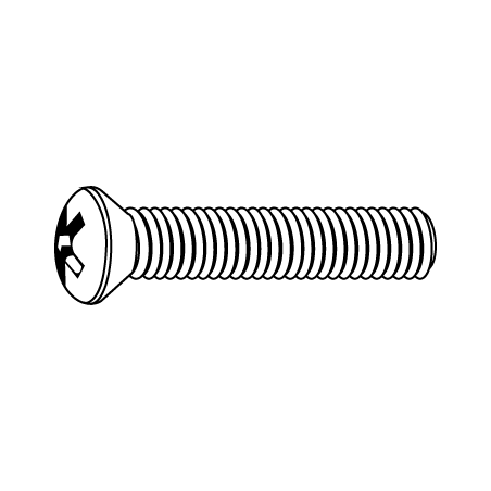 CHEMITOOL FASTENERS PHILLIPS Raised Countersunk Head Machine Screw DIN 966 M4X10 4.8 White Zinc Plated