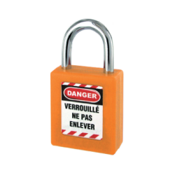 Cadeado ABS com Arco em Aço Laranja 40x25x6mm THIRARD