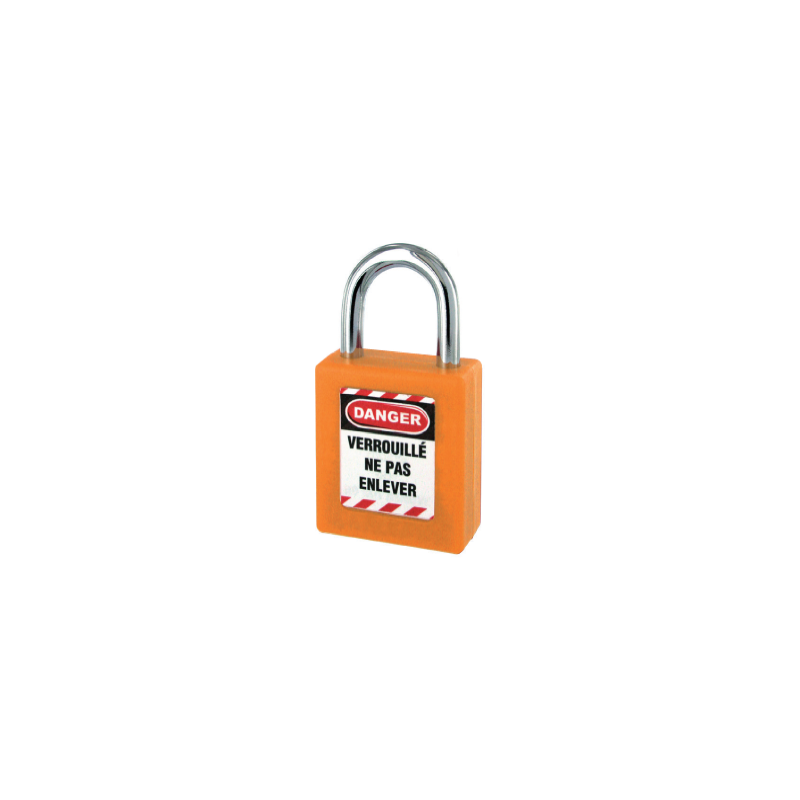 Cadeado ABS com Arco em Aço Laranja 40x25x6mm THIRARD