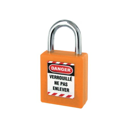 Cadeado ABS com Arco em Aço Laranja 40x25x6mm THIRARD