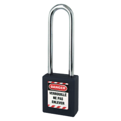 Cadeado ABS com Arco em Aço Preto 40x6x76mm THIRARD