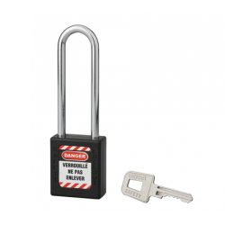 Cadeado ABS com Arco em Aço Preto 40x6x76mm THIRARD