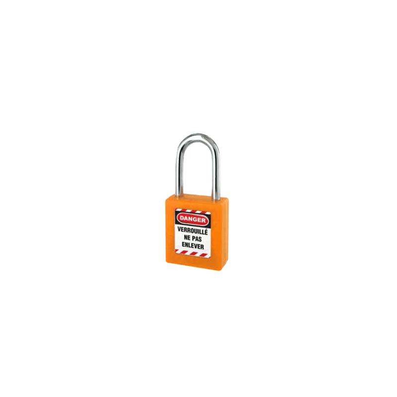 Cadeado ABS com Arco em Aço Laranja 40x6x38mm THIRARD