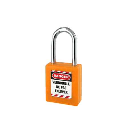 Cadeado ABS com Arco em Aço Laranja 40x6x38mm THIRARD