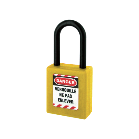 Cadeado ABS de Bloqueio Aro em Nylon Amarelo 40X38X6mm THIRARD