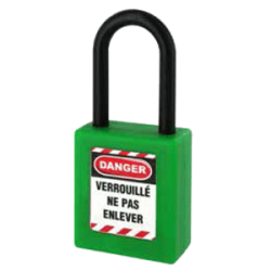 CADEADO ABS ARCO DE NYLON-VERDE-40X38X6