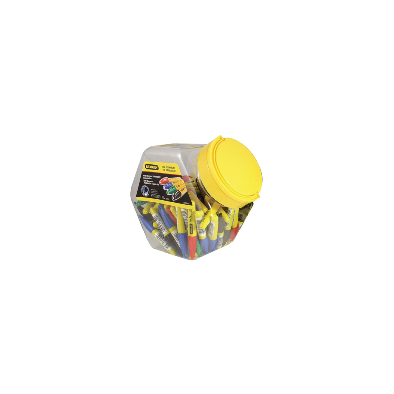 Mini Marcador Punta Fina Negro/Rojo/Azul/Verde (Pack 72 uni) STN1-47-329 STANLEY® Mini Marcador Punta Fina Negro/Rojo/Azul/Verde (Pack 72 uni) STN1-47-329 STANLEY®
