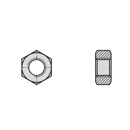 CHEMITOOL FASTENERS Hexagonal Nut Fine Pitch DIN 934 M30X1,5 |8| White Zinc plated