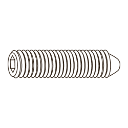 CHEMITOOL FASTENERS Hexagon Set Screw Cone Point DIN 914 M8X16 45H White Zinc plated